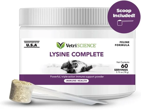 VetriScience Lysine Complete Creamy Chicken Flavor Triple-Action Immune Support Supplement for Cats