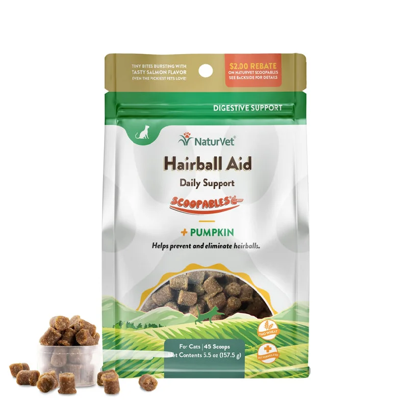 NaturVet Hairball Aid Plus Pumpkin Daily Support Scoopables for Cats