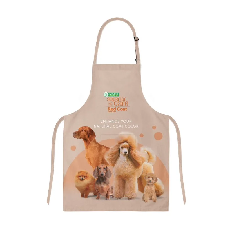 Nature's Protection grooming apron Red coat  with puppies