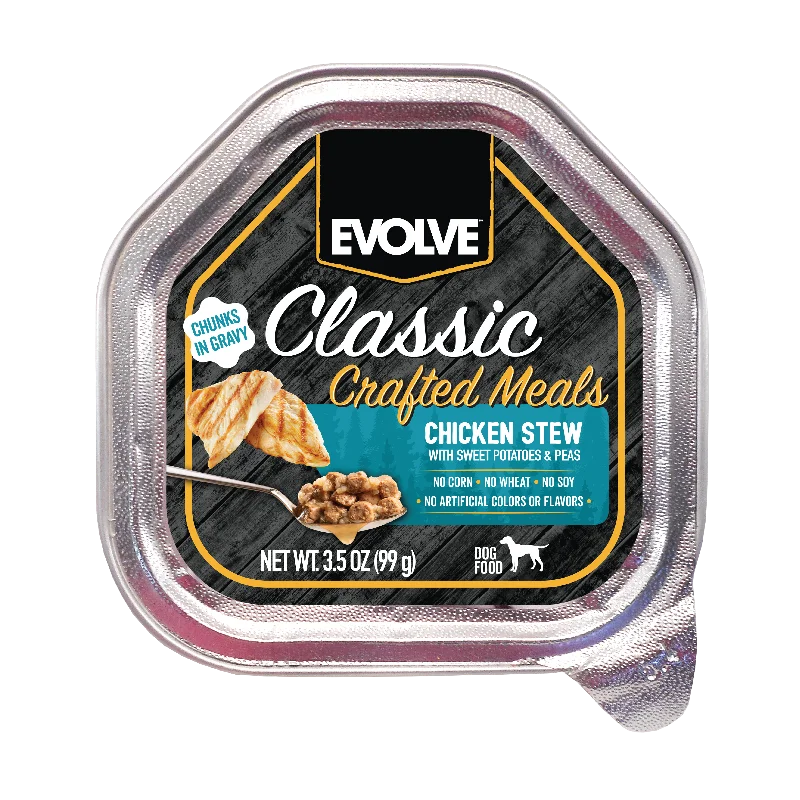 Classic Crafted Meals Chicken Stew Wet Dog Food | 3.5 oz - 15 pk | Evolve