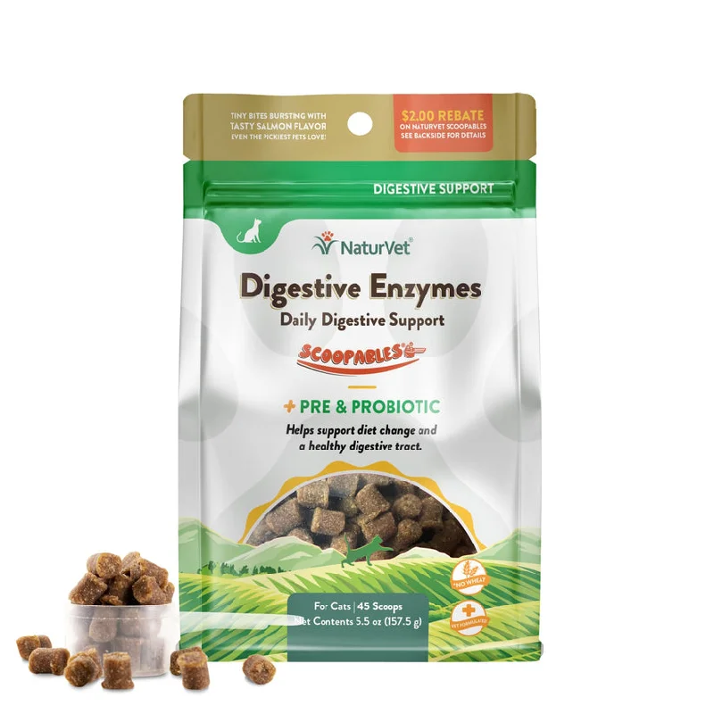 NaturVet Digestive Enzymes Daily Digestive Support Scoopables For Cats