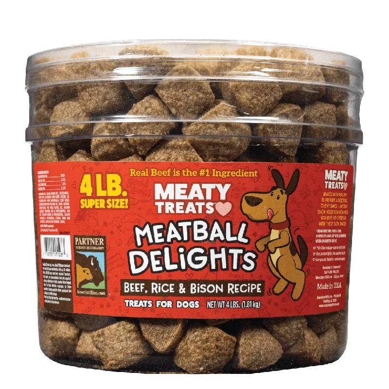 Meatball Delights Beef, Rice & Bison Dog Treats | 4 LB | Meaty Treats