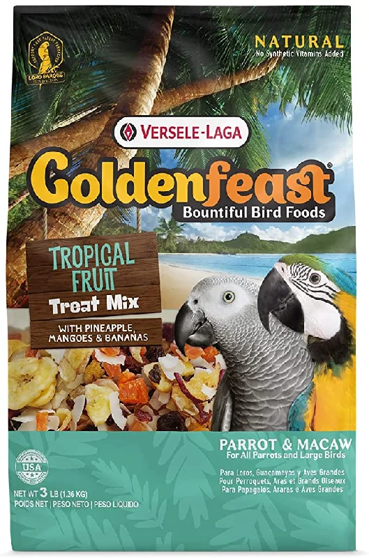 Goldenfeast Tropical Fruit Treat Mix for Parrots, Macaws & Large Birds