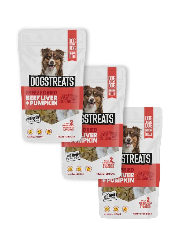 Beef Liver & Pumpkin Freeze Dried DogsTreats Bundle