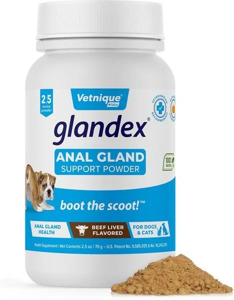 Glandex Anal Gland Powder Supplement Beef Liver Flavor for Dogs & Cats