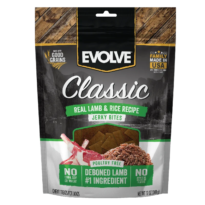 Classic Lamb & Brown Rice Jerky Bites | 12 oz | Evolve