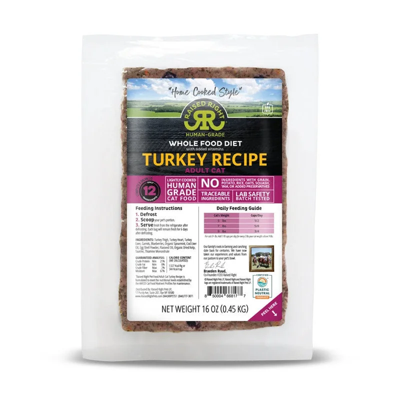 Raised Right Original Turkey Adult Cat Recipe