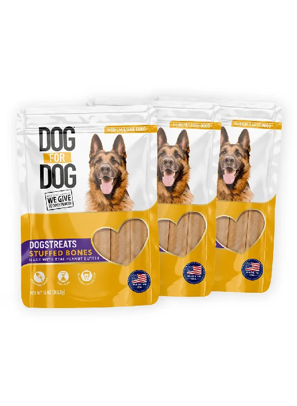 Stuffed Bones With Real Peanut Butter Bundle (Large Dog)