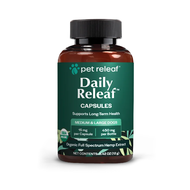 Pet Releaf Daily Releaf 450mg Capsules for Medium & Large Dogs