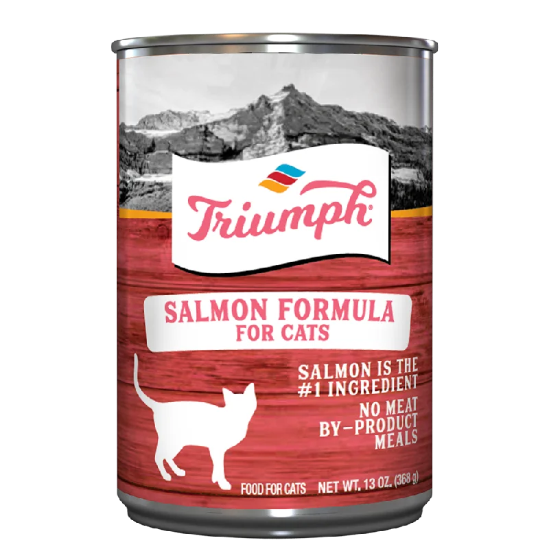 Triumph Salmon Formula Wet Cat Food | 13.2 oz - 12 pk | 5.5 oz - 24 pk