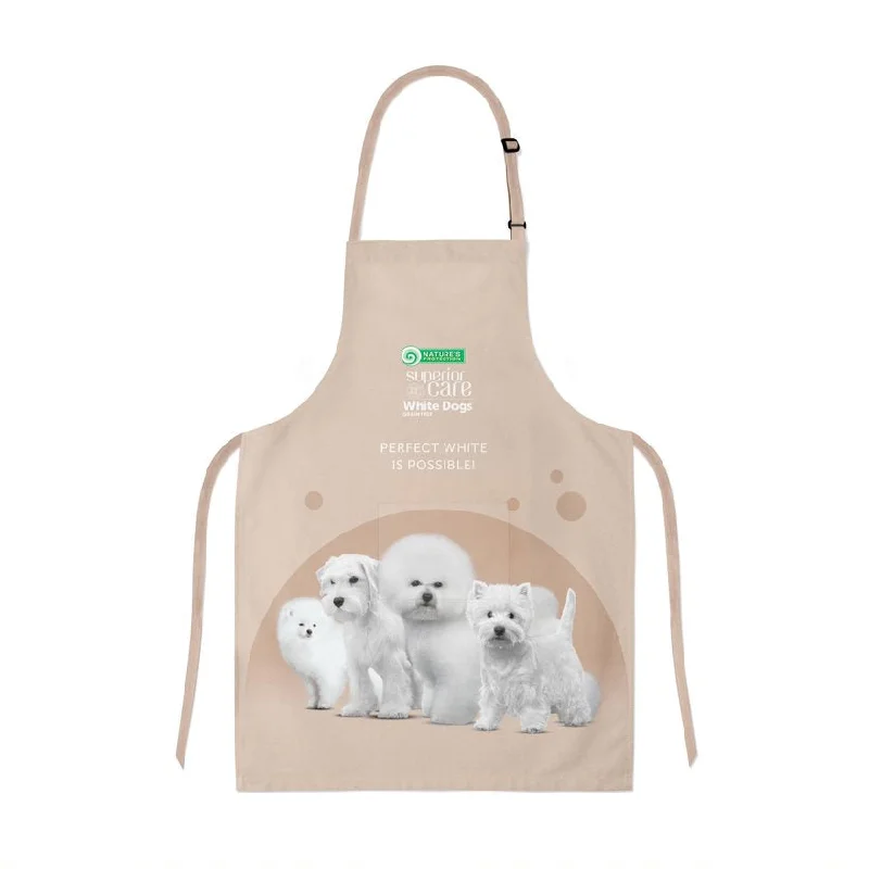 Nature's Protection grooming apron White Dogs with puppies