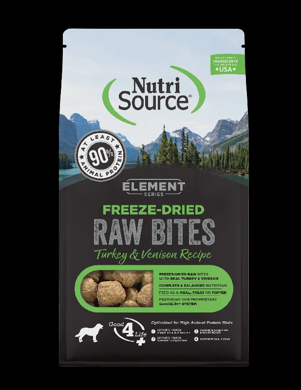 NutriSource Element Freeze Dried Raw Bites, Turkey & Venison, 10oz