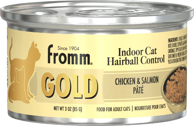 Fromm Gold Indoor & Hairball Adult Chicken & Salmon Pate Wet Cat Food 3oz