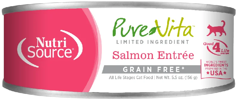 Pure Vita Grain Free Salmon Entree Wet Cat Food 5.5oz