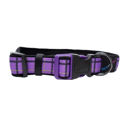 Dog & Co - Country Check Collar - Purple - Large